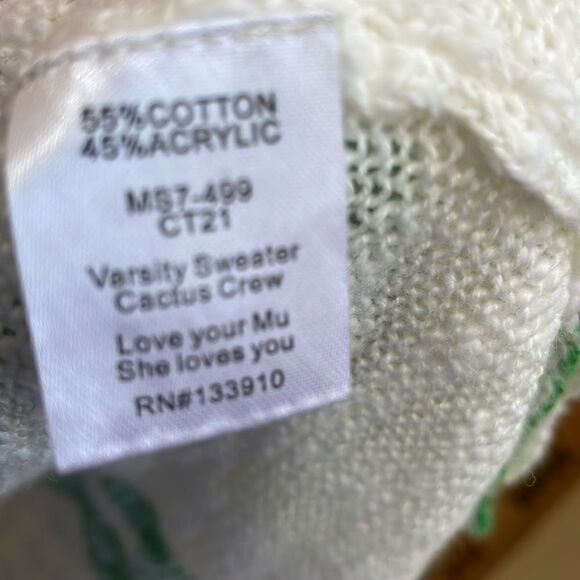 MUMU MELLOW CACTUS CREW VARSITY SWEATER - Picture 9 of 10